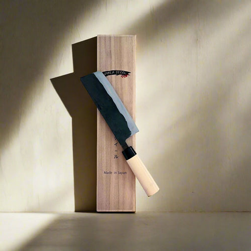 Aogami 166 – Nakiri Japonais 165 mm | Acier Blue #2 & Fer Doux | Fabriqué au Japon